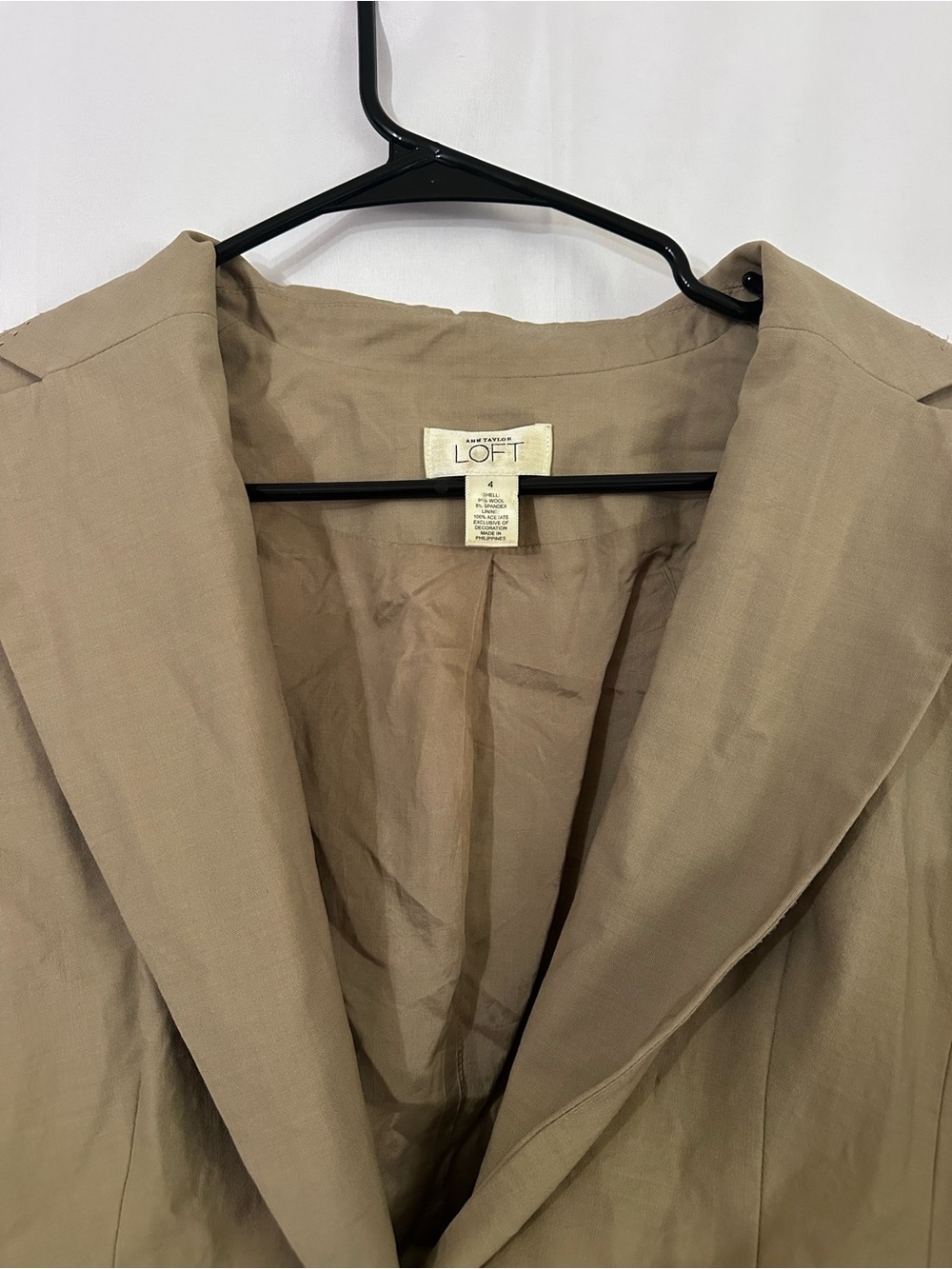 Ann Taylor LOFT Taupe Cropped Women's Blazer Jacket - Picture 3 of 7
